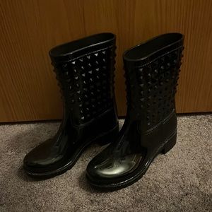 Studded Black Rain boots